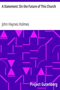 A Statement: On the Future of This Church