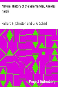 Natural History of the Salamander, Aneides hardii