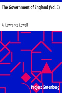 The Government of England (Vol. I)