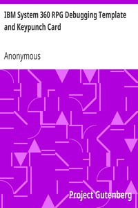IBM System 360 RPG Debugging Template and Keypunch Card