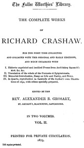 The Complete Works of Richard Crashaw, Volume II