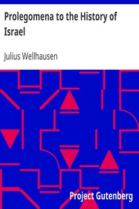 Prolegomena to the History of Israel