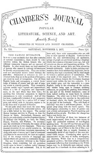 Chambers's Journal of Popular Literature, Science, and Art, No. 723: November 3, 1877