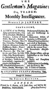 The Gentleman's Magazine, January 1731: Or, Trader's Monthly Intelligencer