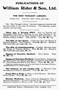 Publications of William Rider & Son, Ltd.
