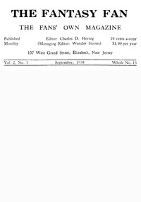 The Fantasy Fan , Volume 2, Number 1, September 1934: The Fan's Own Magazine
